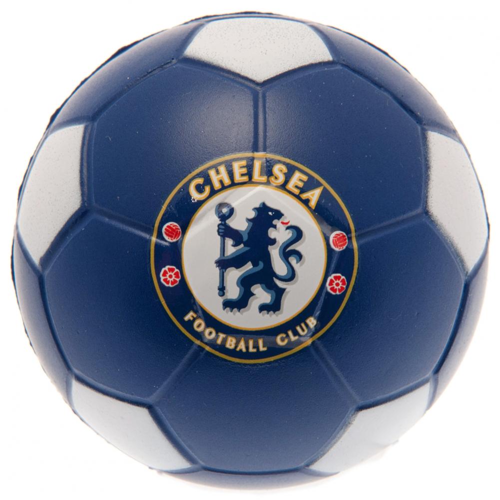 Blue and white Chelsea FC football design stress ball printed with a full colour Chelsea crest