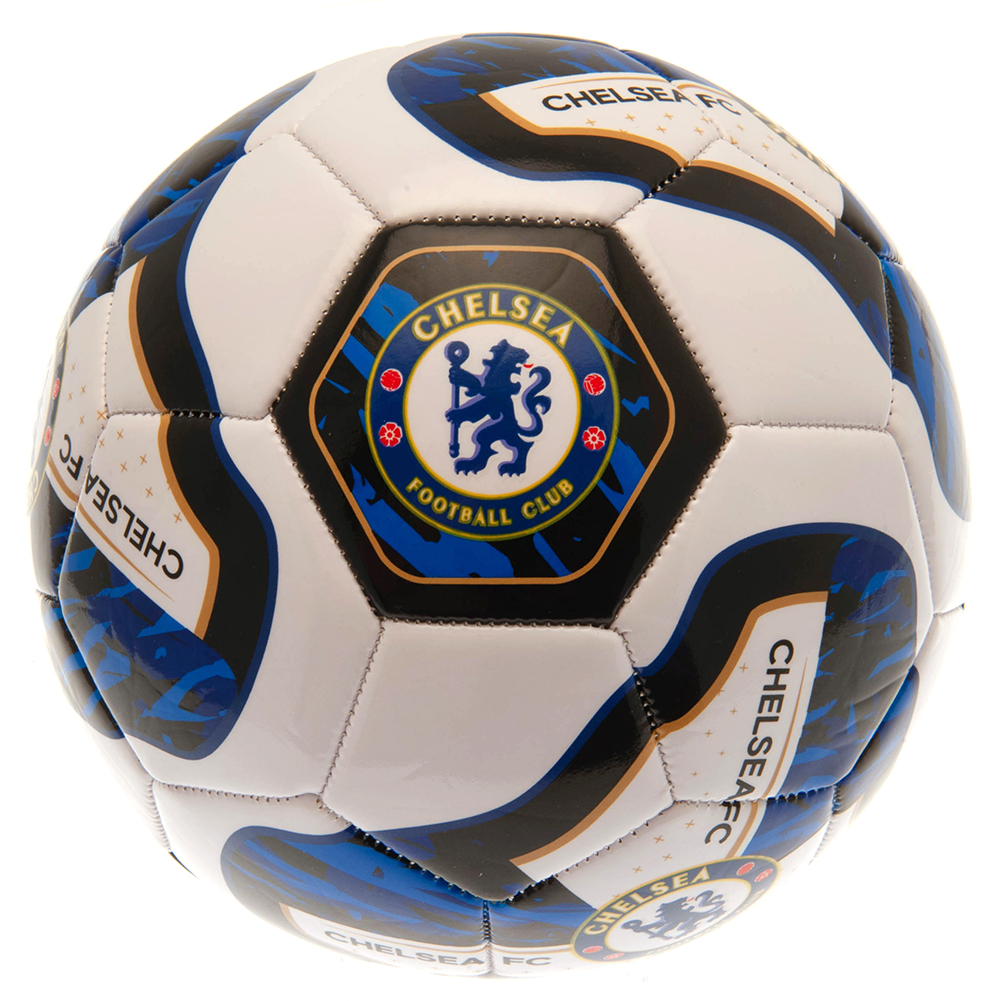 Chelsea FC tracer football in red, white and black with full colour Chelsea crests