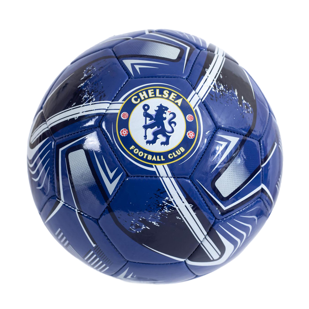 Chelsea FC Turbine print blue and white 32 panel skill ball with full colour Chelsea crests