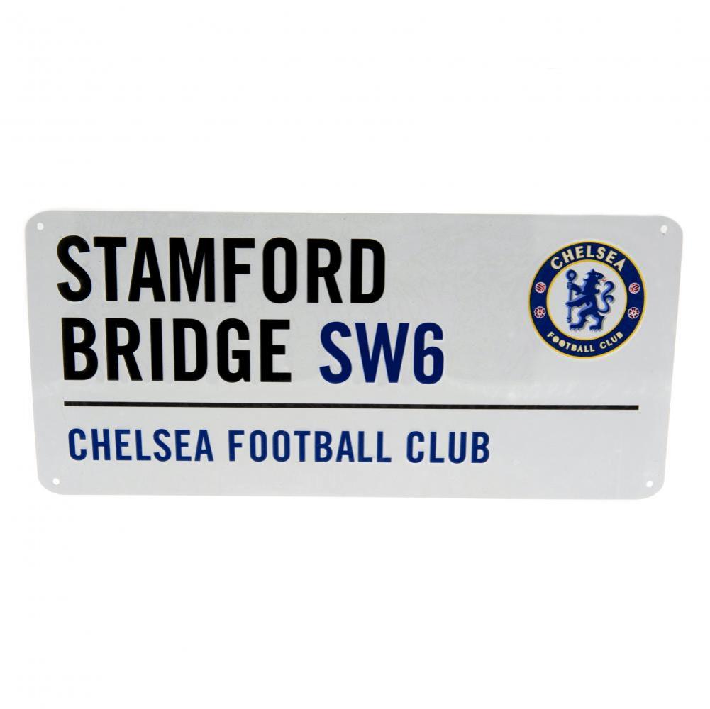 Chelsea FC Stamford Bridge SW6 road sign in gloss stamped metal on a white background