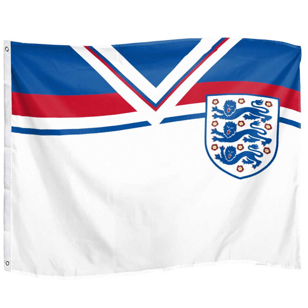 England FA 1982 retro giant polyester flag inspired by the 1982 World Cup kit, with metal eyelets
