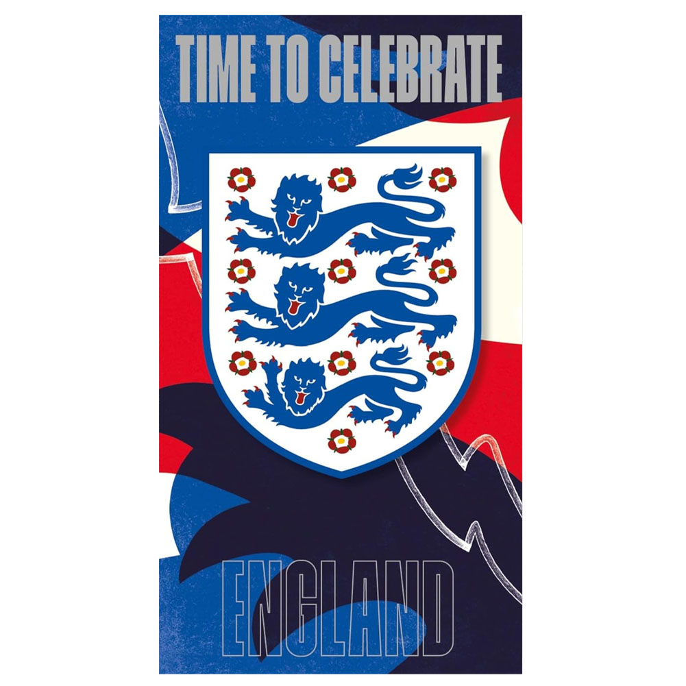 England FA gloss birthday card with a large full colour England crest and Time To Celebrate text
