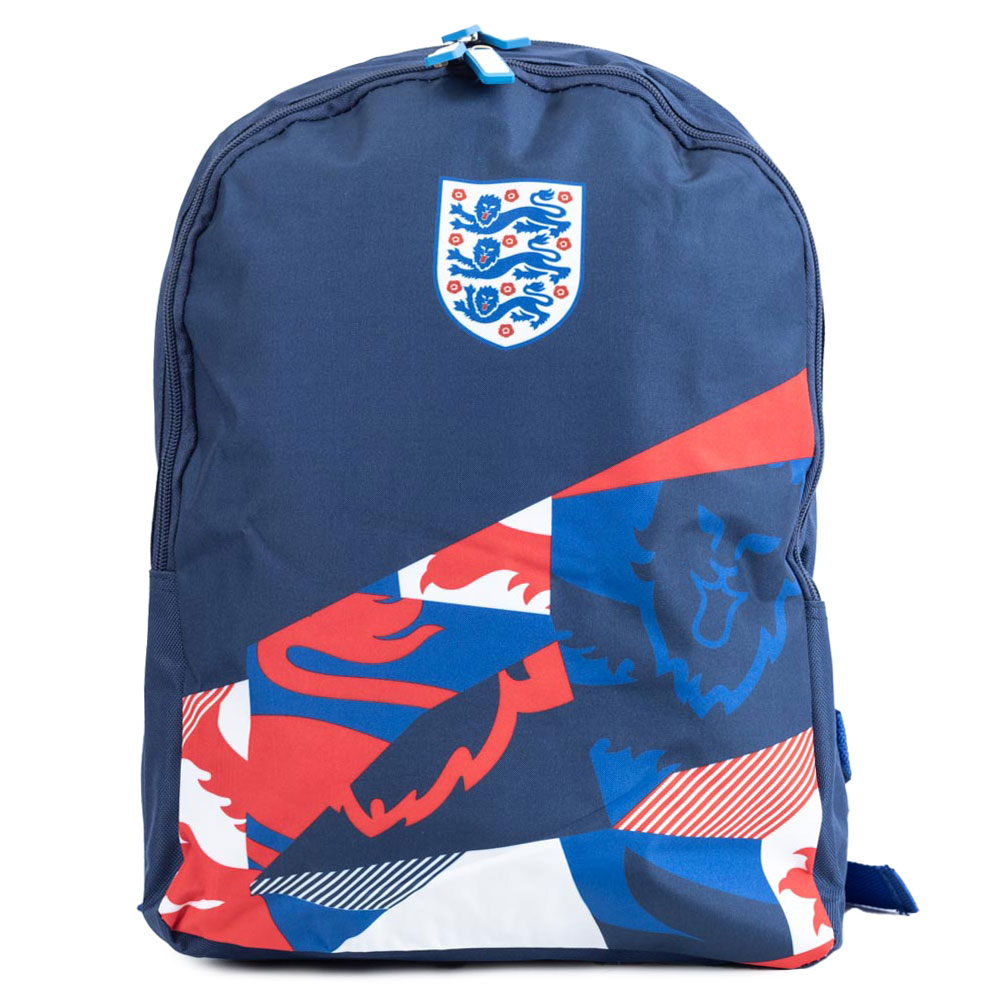 England FA patch backpack in a red, blue and white montage design with a full colour crest