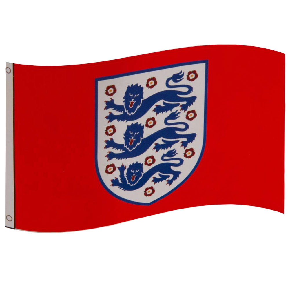 England FA red supporters flag with a full colour England crest in the centre