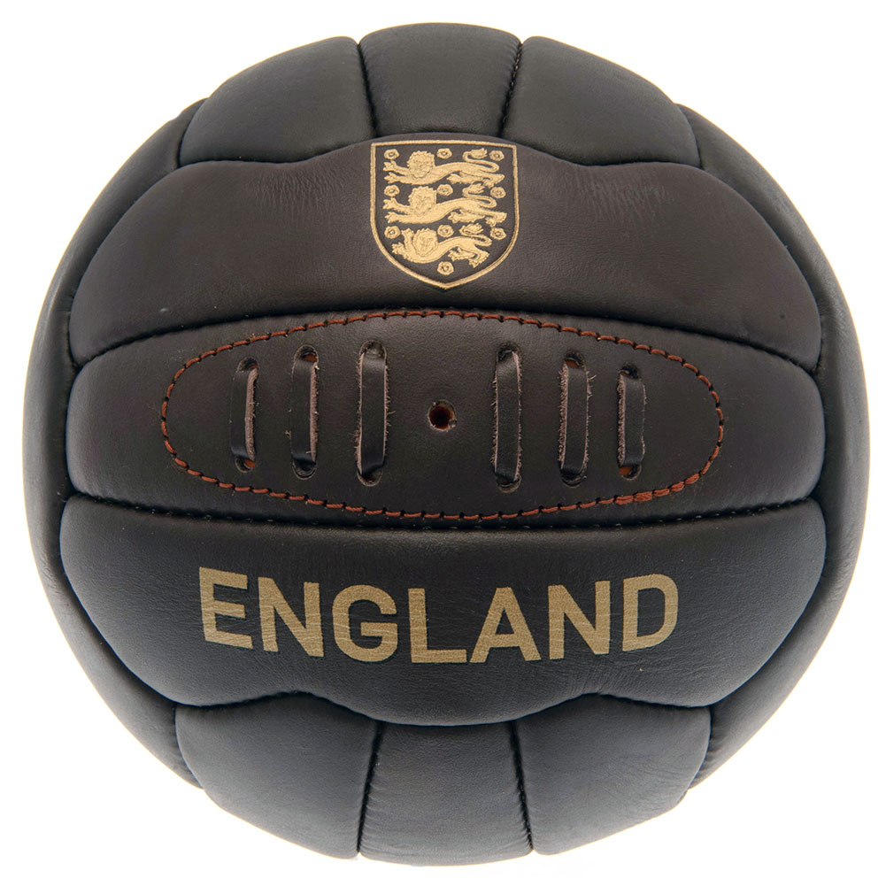 England FA retro heritage football in genuine leather with a gold debossed England crest