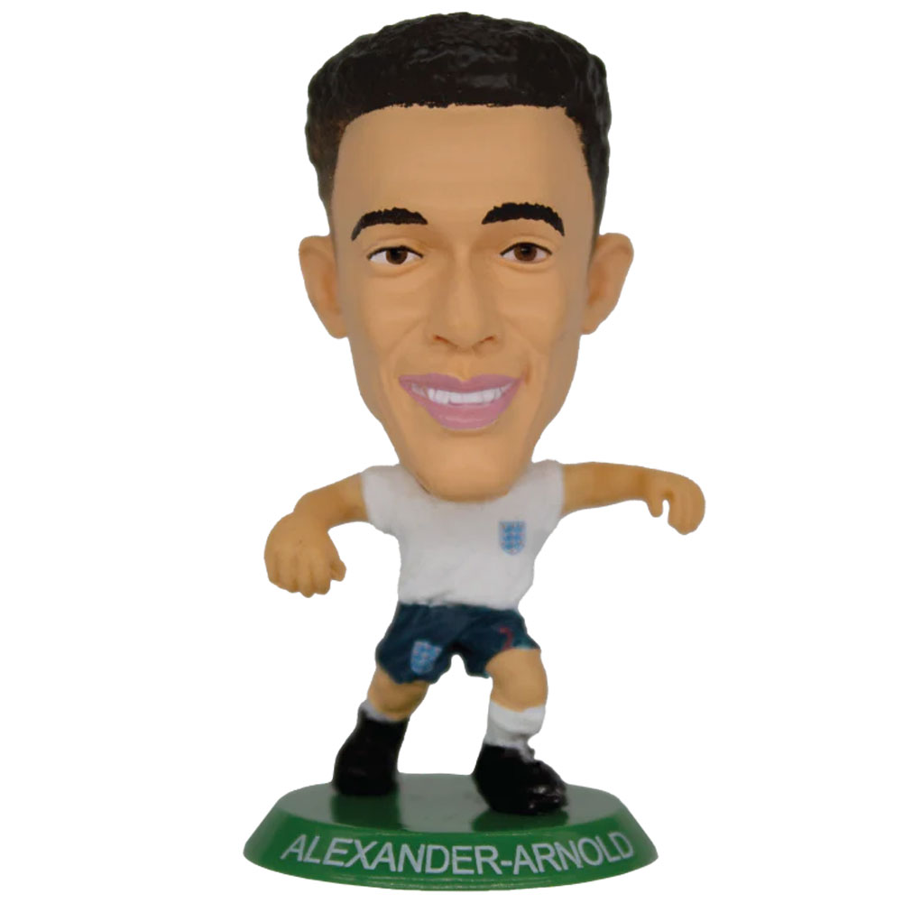 England FA SoccerStarz Trent Alexander-Arnold collectable figure in the classic home kit on a green base