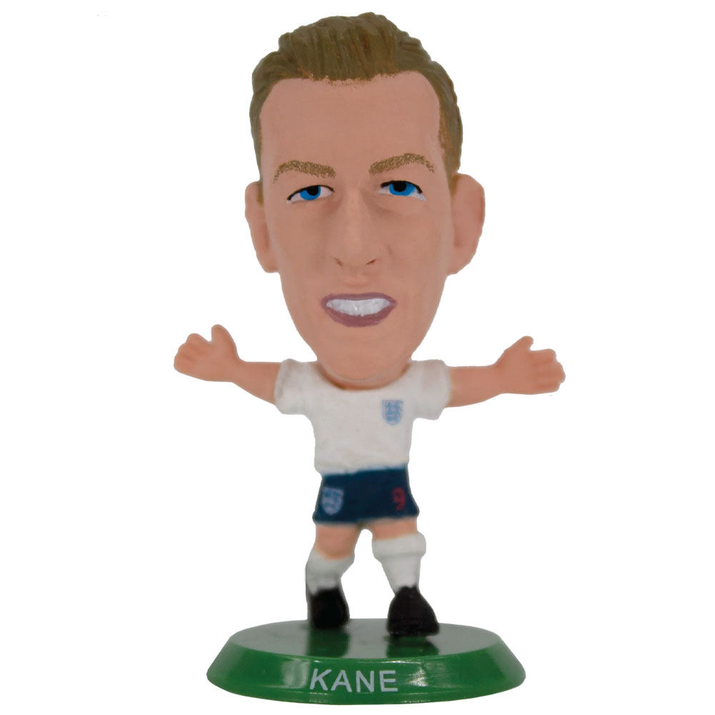 England SoccerStarz Harry Kane collectable figure in the classic home kit on a green base