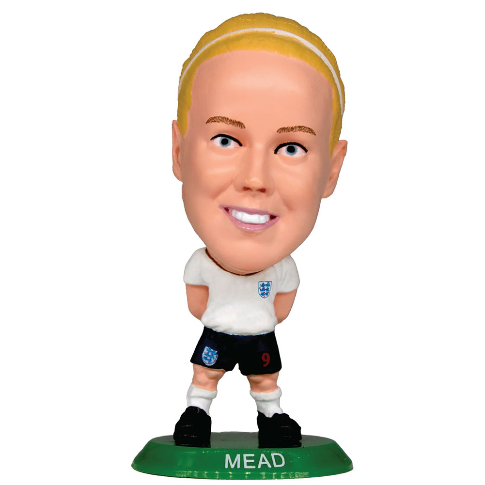 England Lionesses SoccerStarz Beth Mead collectable figure in the classic home kit on a green base