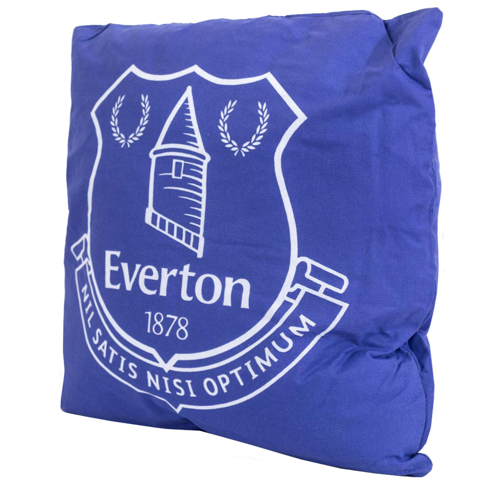 Vibrant blue Everton FC cushion featuring a large Everton club crest