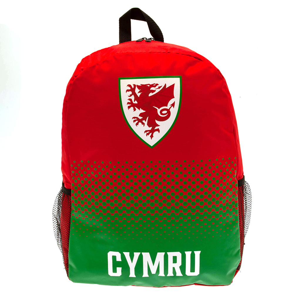 FA Wales fade design backpack featuring the Wales crest and CYMRU text