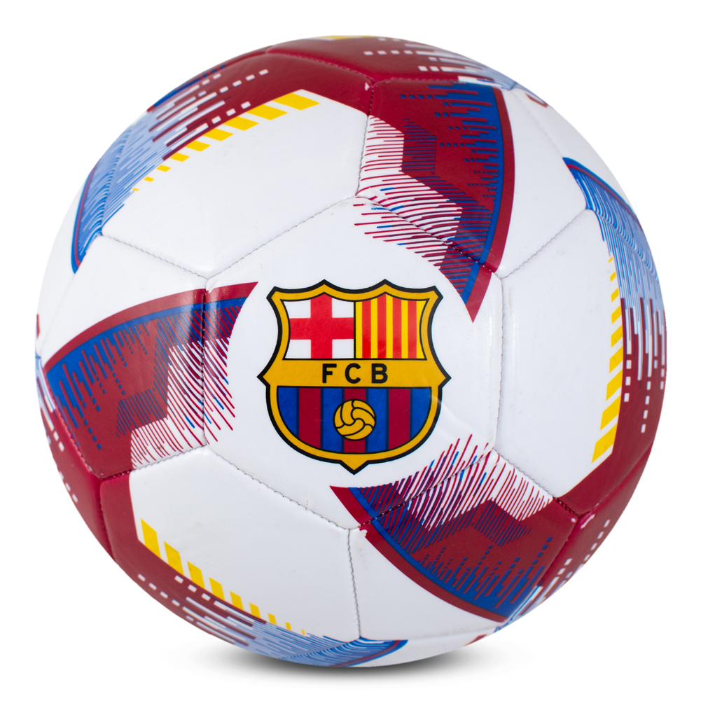 FC Barcelona claret and white Blitz design Size 5 football with a full colour FCB crest