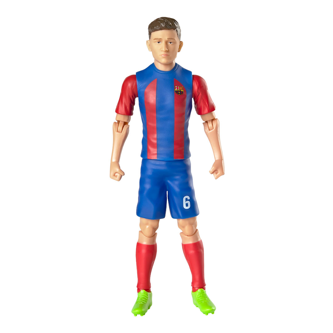 FC Barcelona Gavi 20cm action figure in the team kit with number 6, with a football