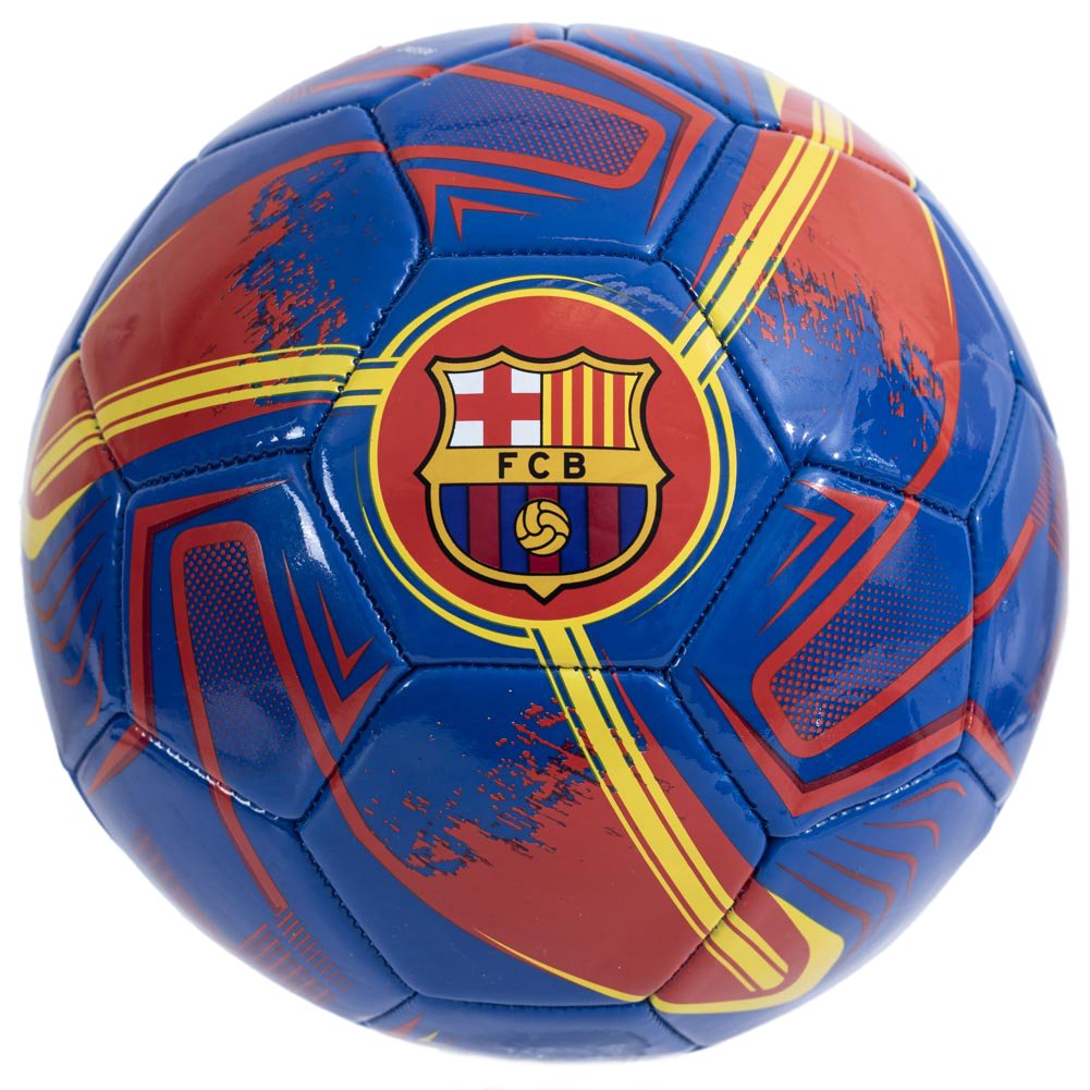 FC Barcelona Turbine football in blue and red with a full colour Barca crest in several positions