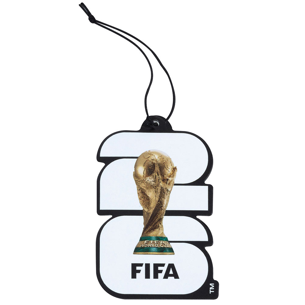 FIFA World Cup 2026 logo shaped air freshener with an elasticated loop