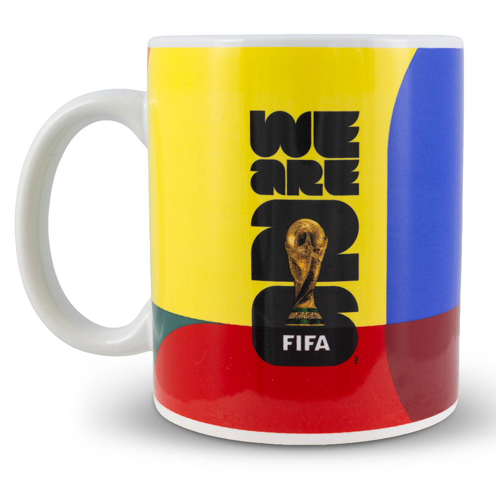 FIFA World Cup 2026 ceramic mug with a vibrant and colourful Unity design and a white handle