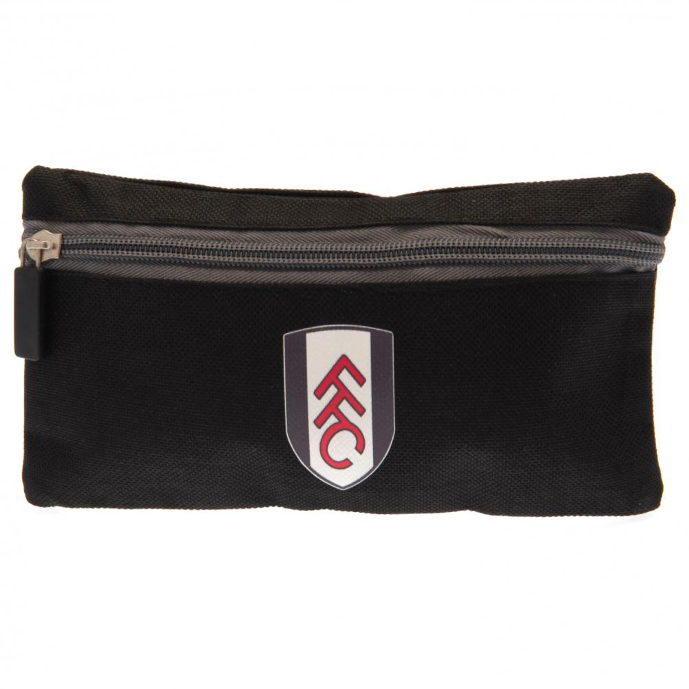 Fulham FC zipped PVC pencil case with a printed Fulham crest and a rubber zip pull