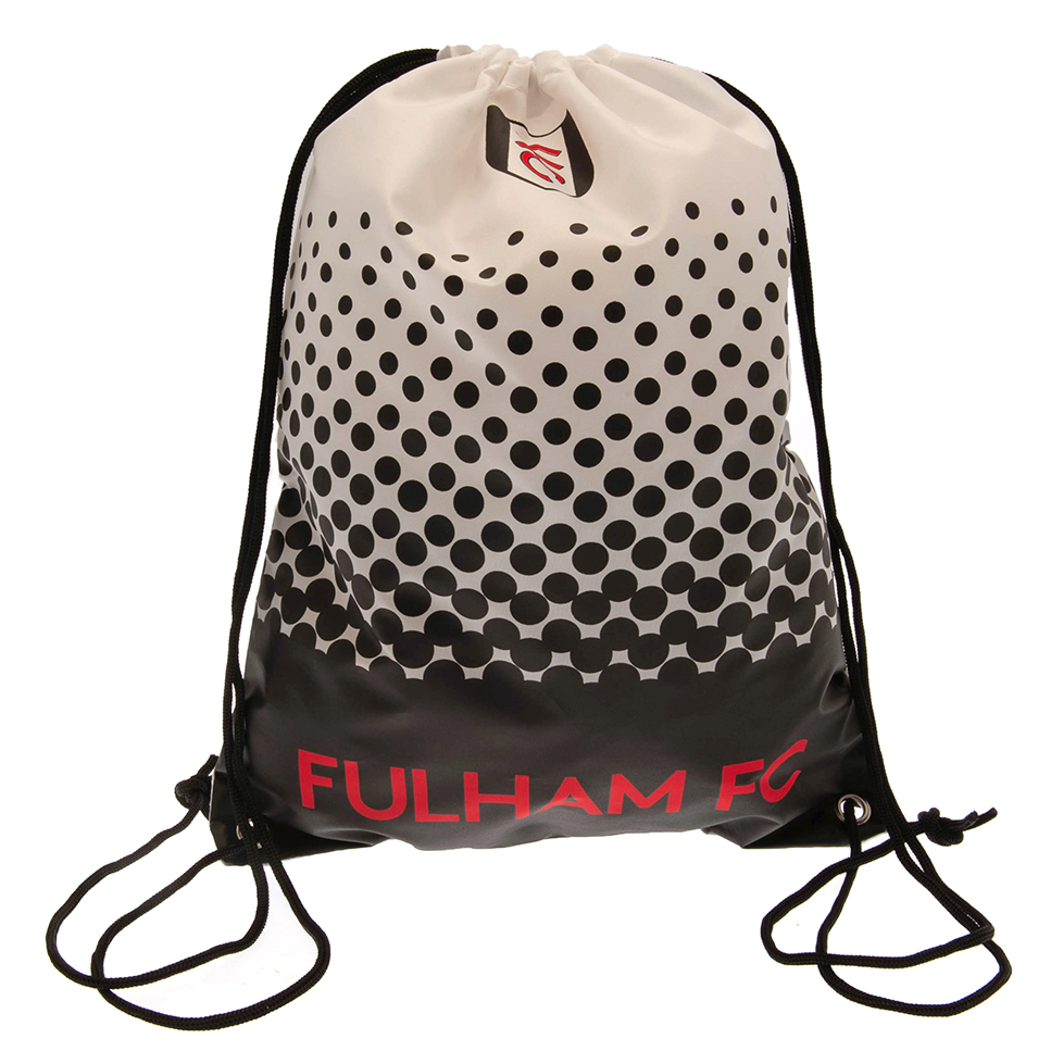 Fulham FC Fade gym bag featuring Fulham text and the club crest