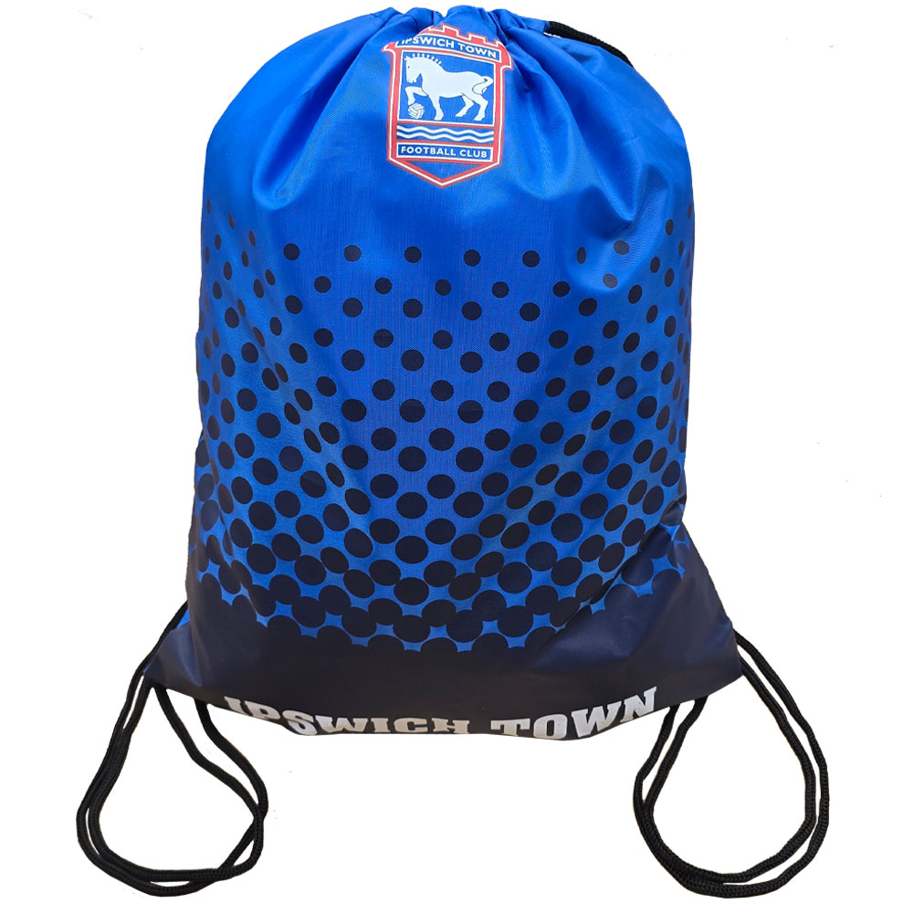 Ipswich Town FC Fade gym bag featuring Ipswich Town text and the club crest