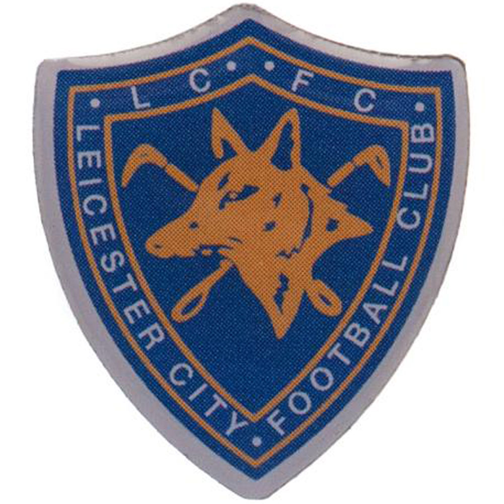 Leicester City FC 1979 retro shield shaped pin badge in full colour enamel with a silver style finish