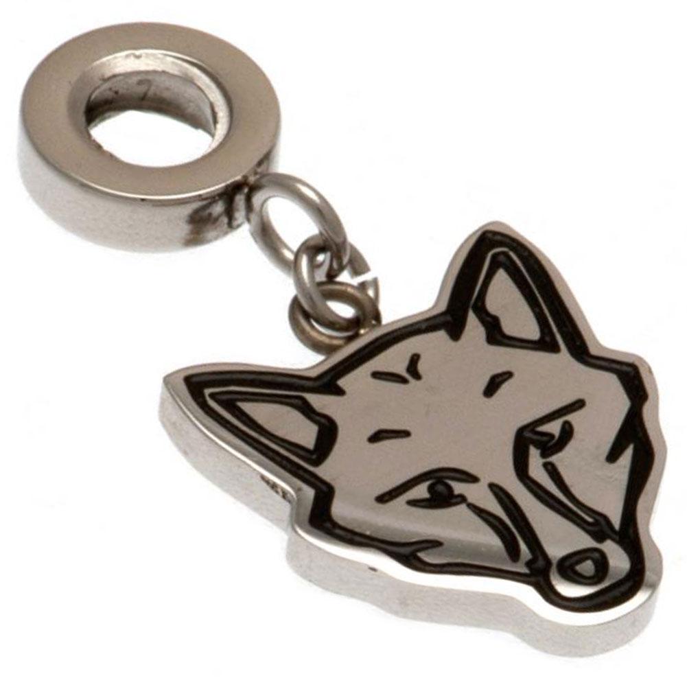 Leicester City FC stainless steel universal bead charm featuring the Leicester fox on a charm bail