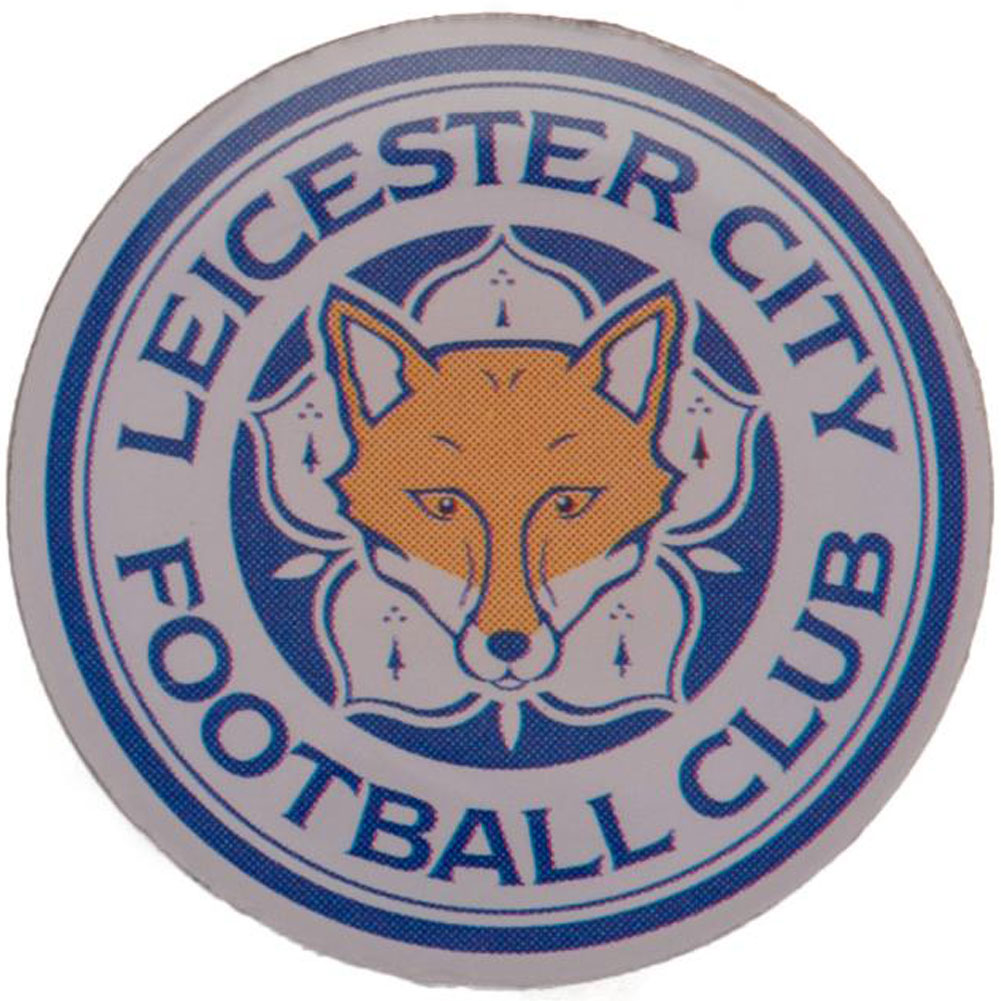 Leicester City FC crest shaped metal pin badge with full colour enamel finish and silver style frame