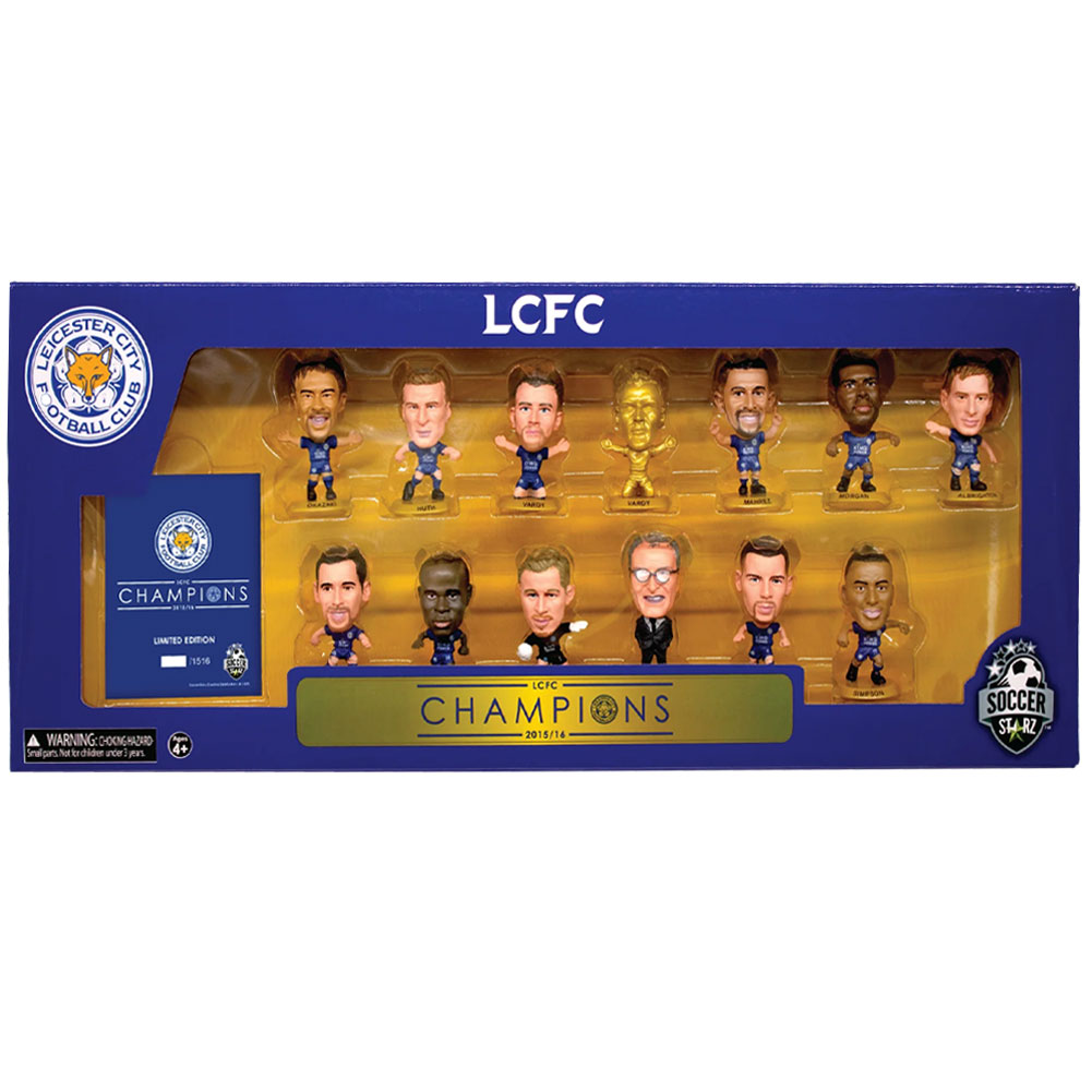Leicester City FC SoccerStarz 2015-16 Premier League Champions team pack figures with a Golden Vardy