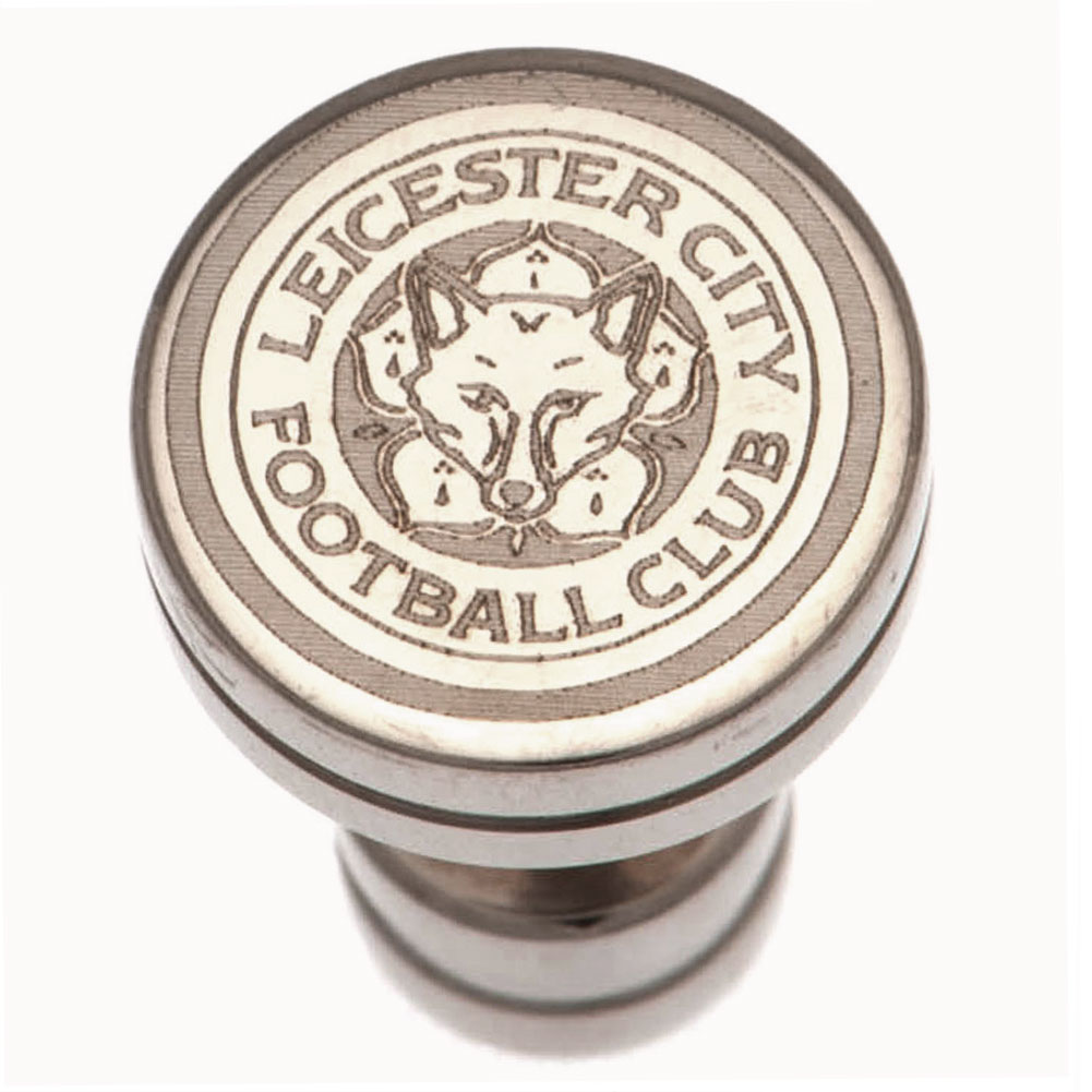 Leicester City FC stainless steel stud earring with a laser printed Leicester crest