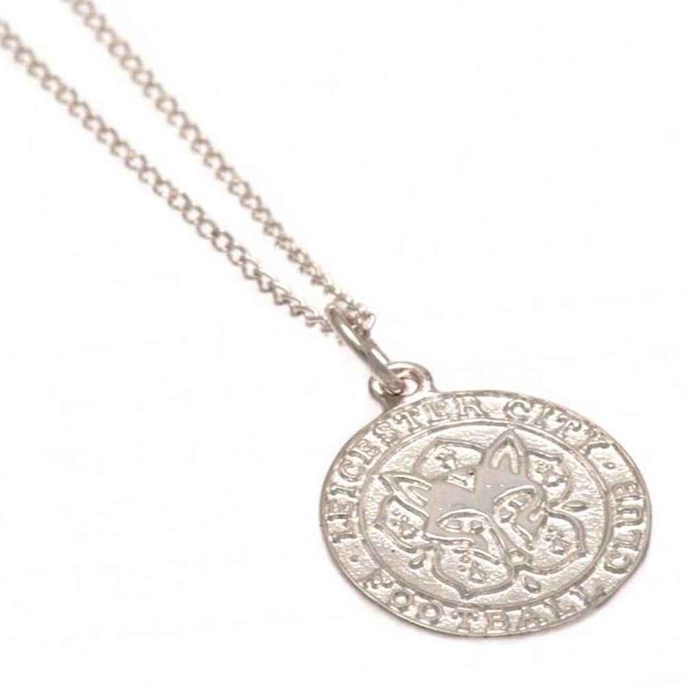 Leicester City FC sterling silver Leicester crest pendant on a chain necklace with a lobster clasp