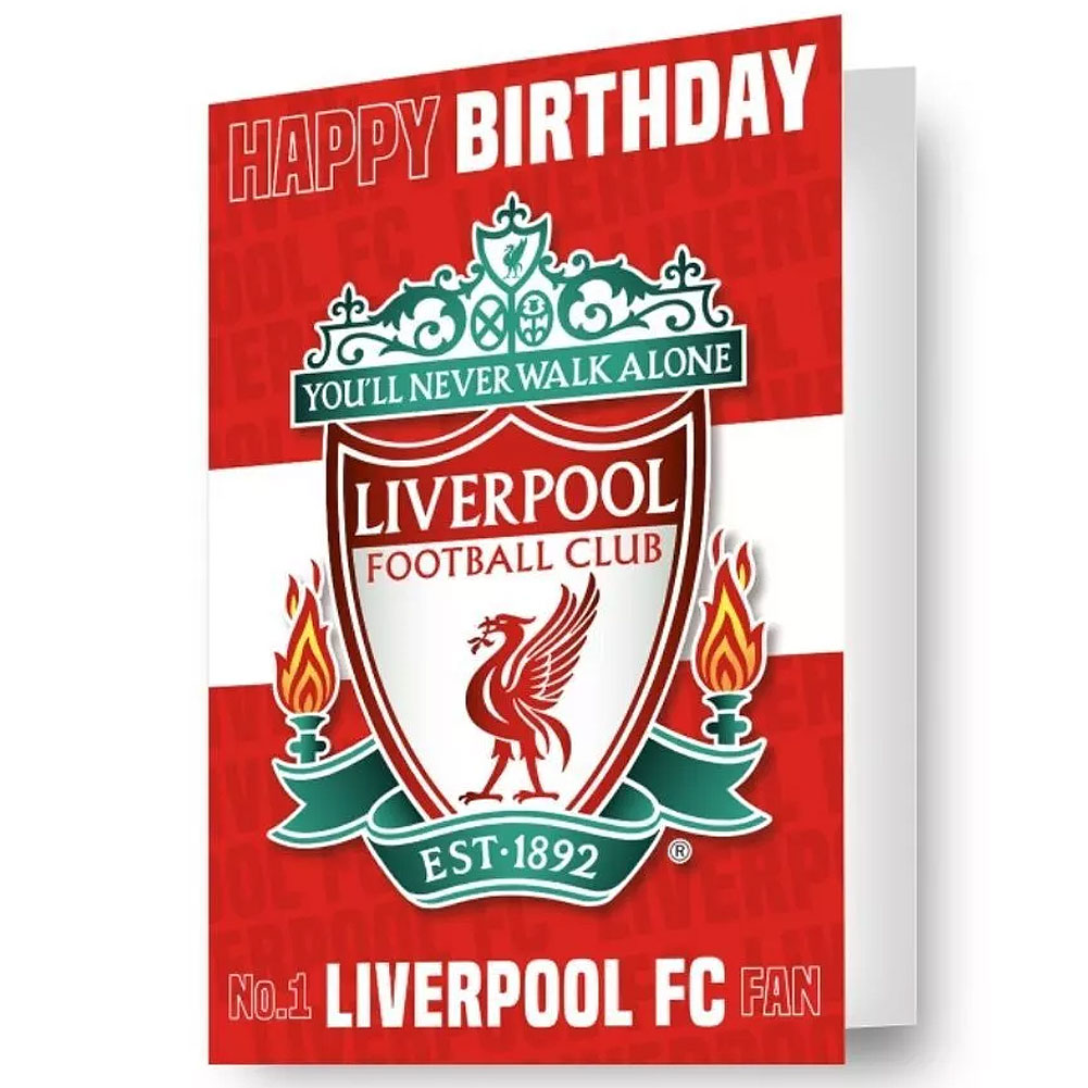 Liverpool FC 3D lenticular birthday card with a moving LFC crest and stadium image