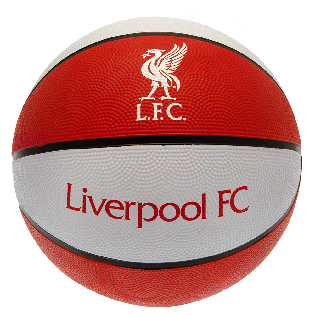 Liverpool FC red and white textured rubber Size 7 basketball with the club crest and Liverpool FC text
