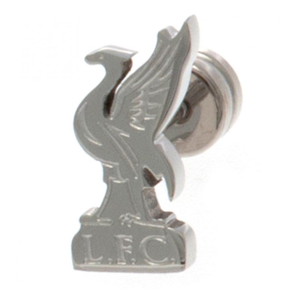 Liverpool FC shaped cut out stud earring with a laser printed LFC Liverbird crest