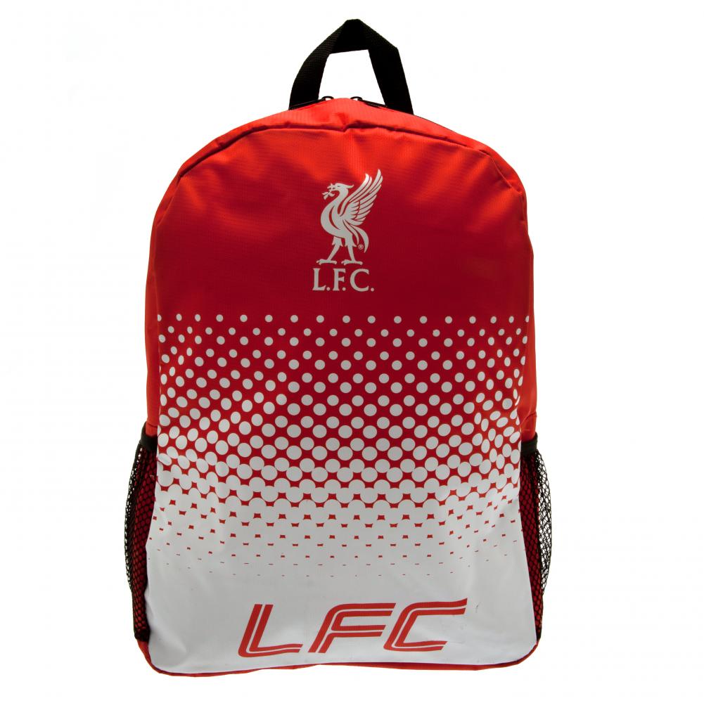 Liverpool FC fade design backpack featuring LFC text and the club crest