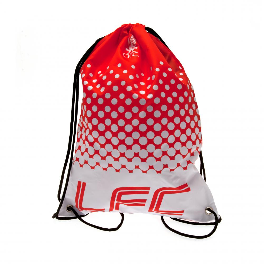 Liverpool FC Fade gym bag featuring LFC text and the Liverbird club crest