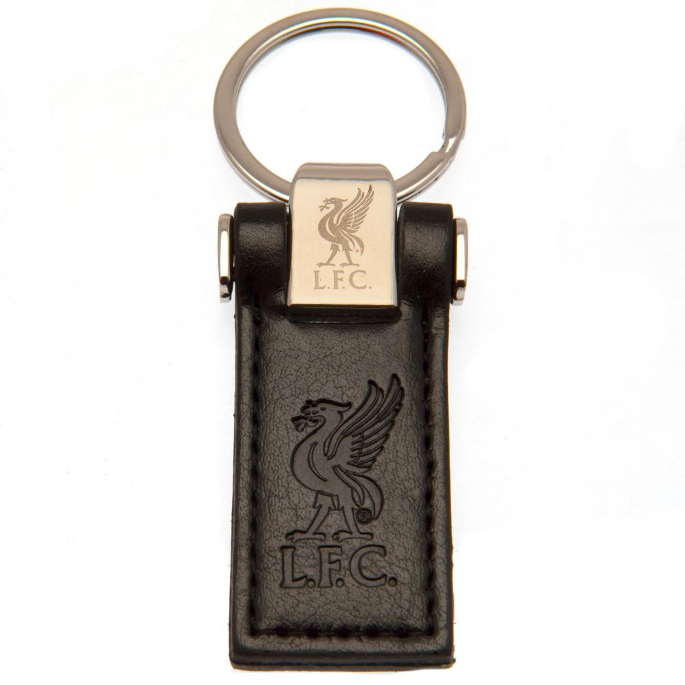 Liverpool FC executive leather key fob with a metal keeper top