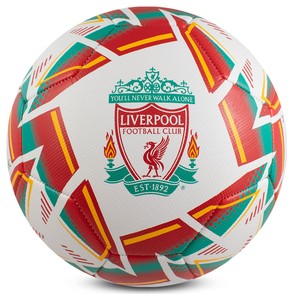 Liverpool FC Nova football in red and white with a full colour Liverpool crest and textured panels