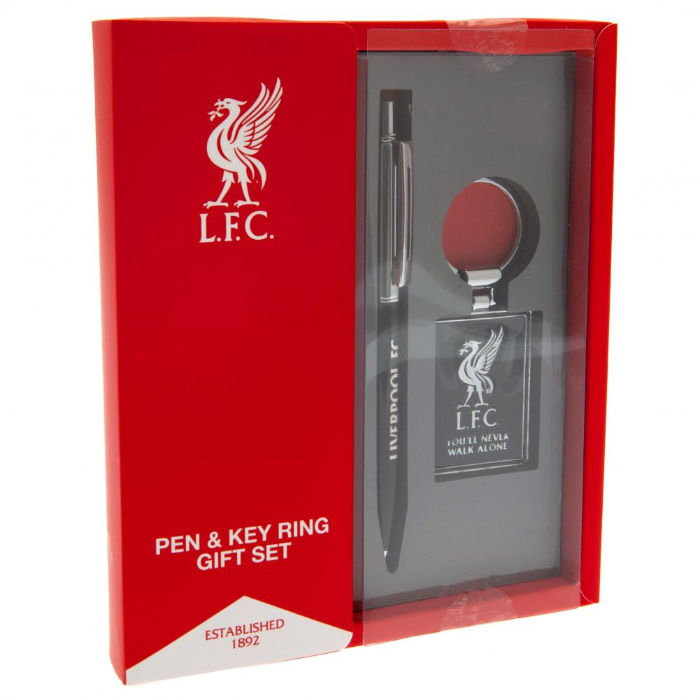 Liverpool FC executive pen and large rectangle keyring gift set in a gift box