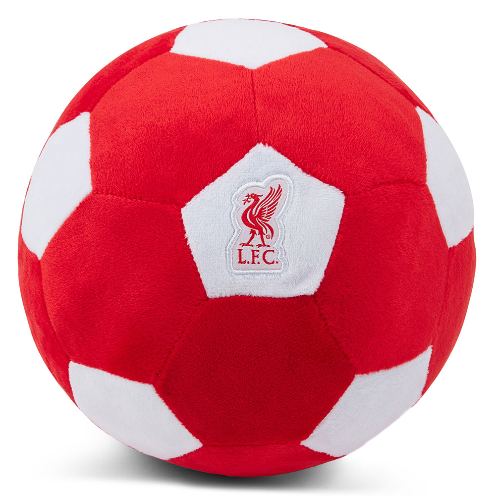 Liverpool FC soft plush football toy with an LFC Liverbird crest in the middle