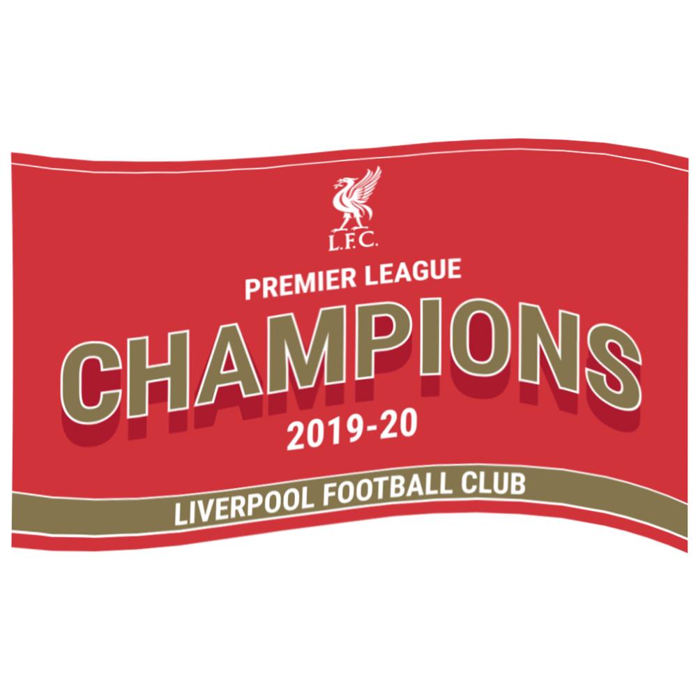 Liverpool FC red supporters flag with the Premier League Champions 19-20 design
