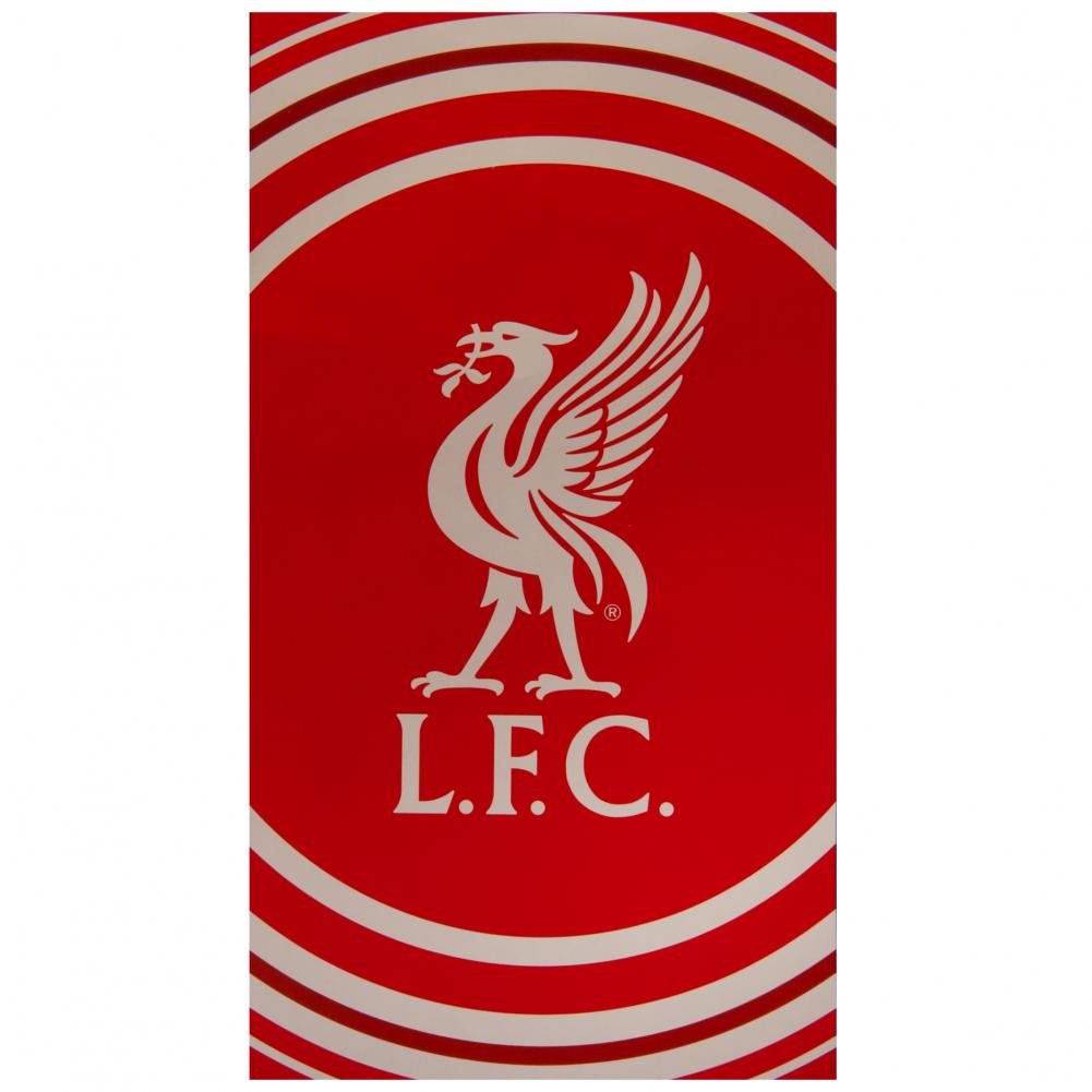 Liverpool FC Pulse cotton velour beach towel with a large central crest