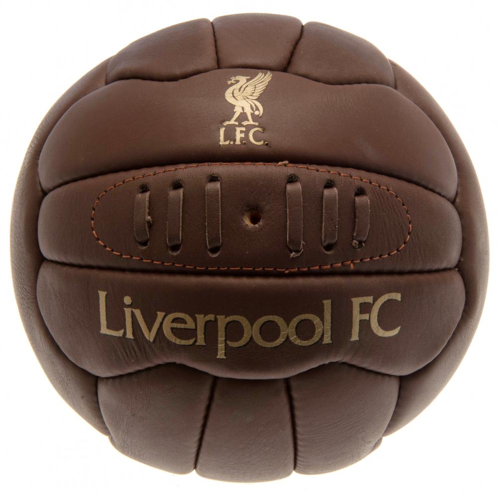Liverpool FC retro heritage football in genuine leather with a gold debossed Liverpool crest and text