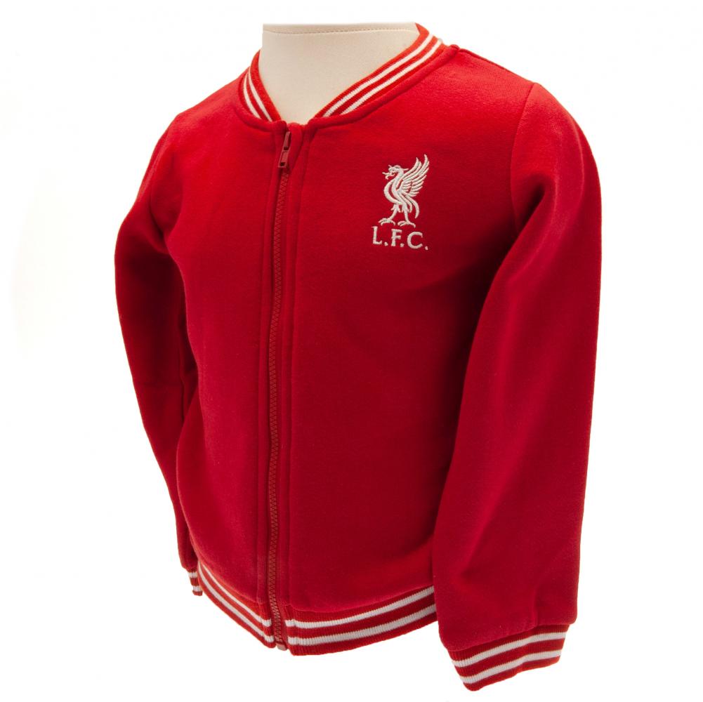 Red Liverpool FC Shankly full zip jacket with white tipping and a white embroidered Liverbird on the chest