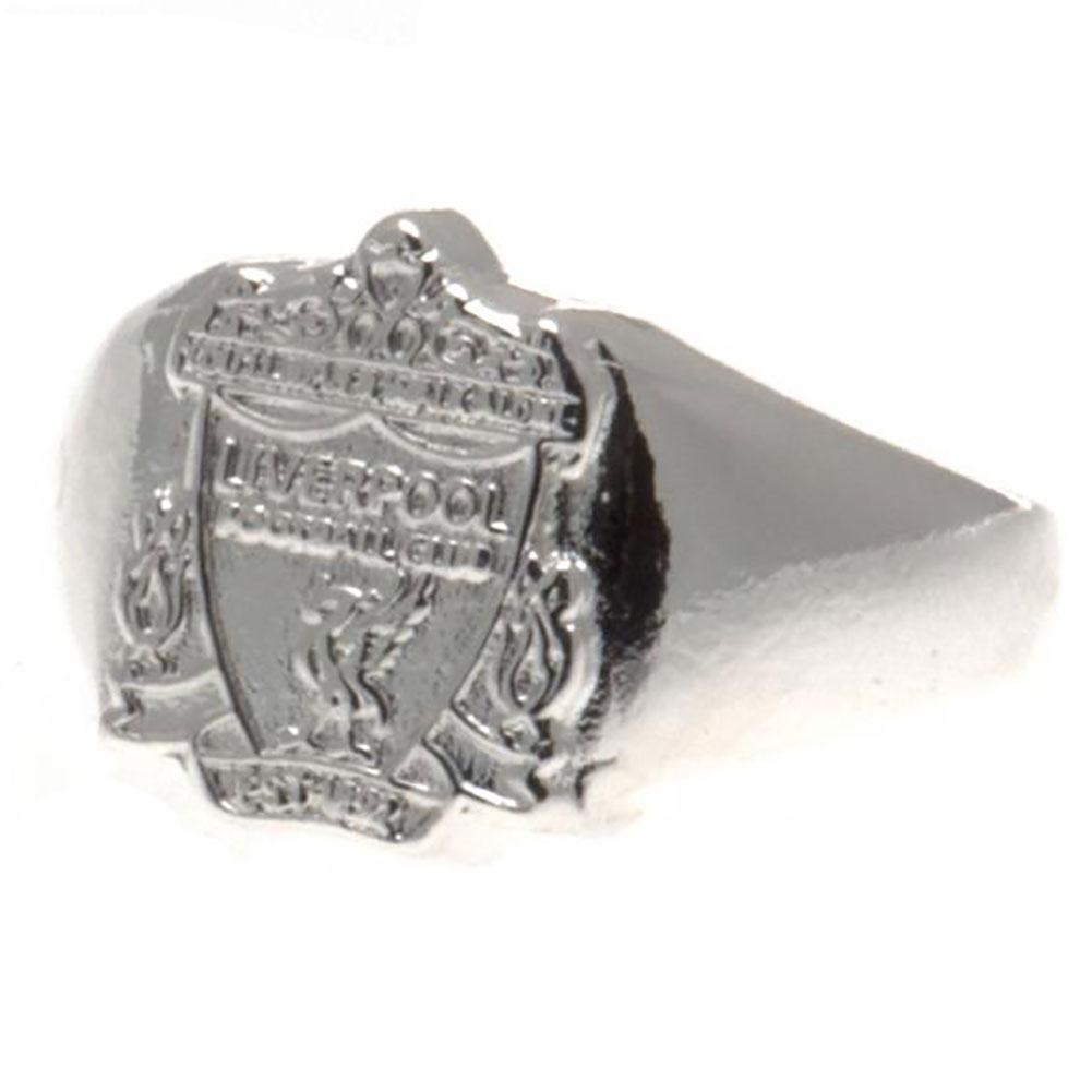 Liverpool FC silver plated crest design ring featuring a highly detailed formed Liverpool FC crest