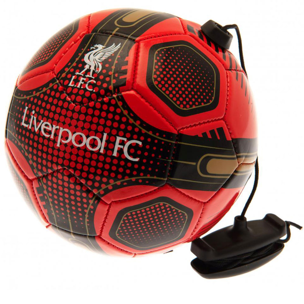 Liverpool FC red size 2 skills trainer ball with a full colour Liverpool crest, black detail and cord
