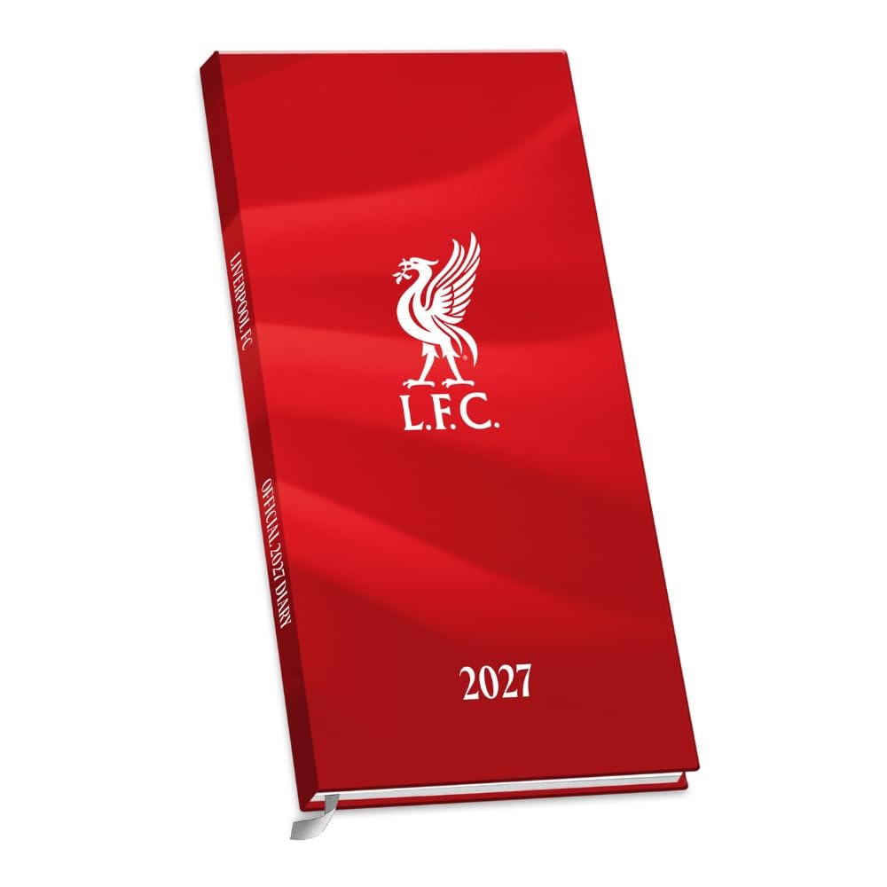 Liverpool FC red hardback slim 2027 diary featuring the Liverpool crest