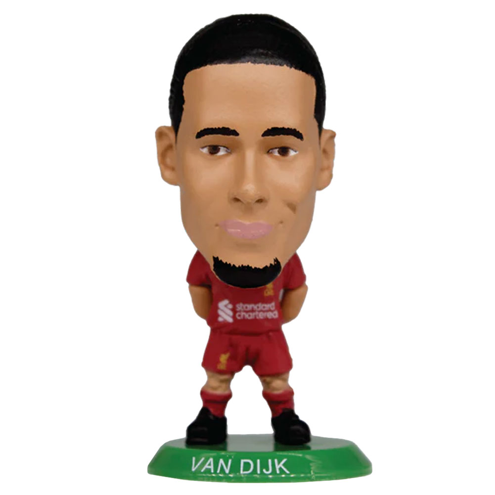 Virgil van Dijk SoccerStarz figure in the 2024-25 Liverpool home kit on a green base