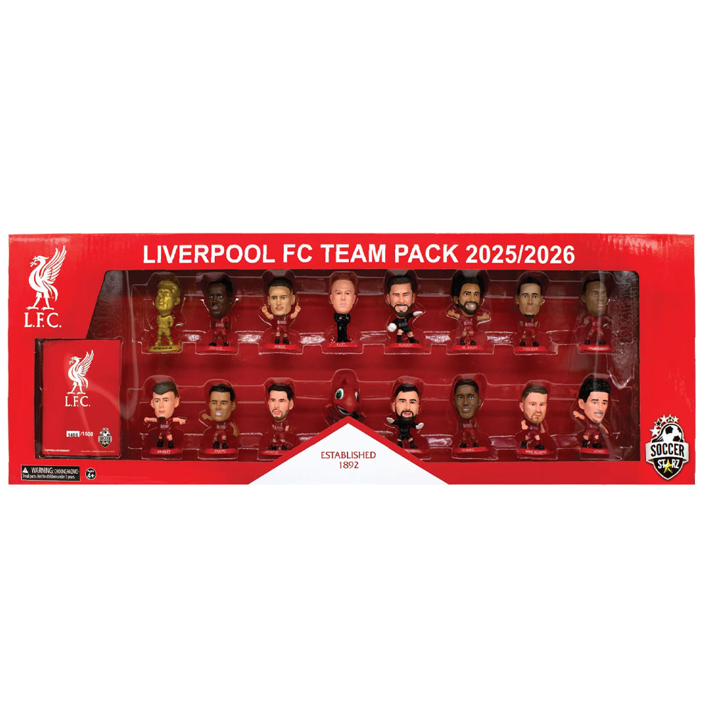 Liverpool FC SoccerStarz 2025-26 season team pack of collectable figures including a Golden Szoboszlai