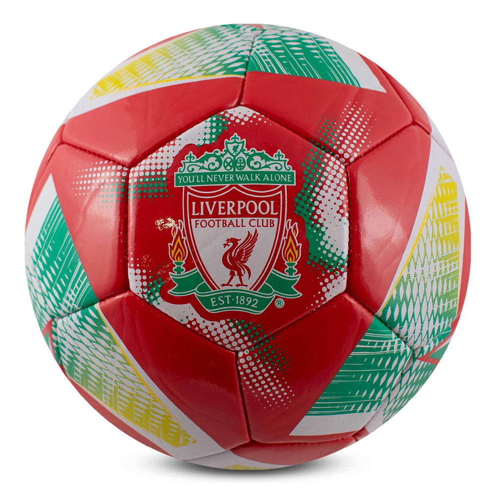 Liverpool FC spiral design size 3 football with 32 panels and a full colour Liverpool crest