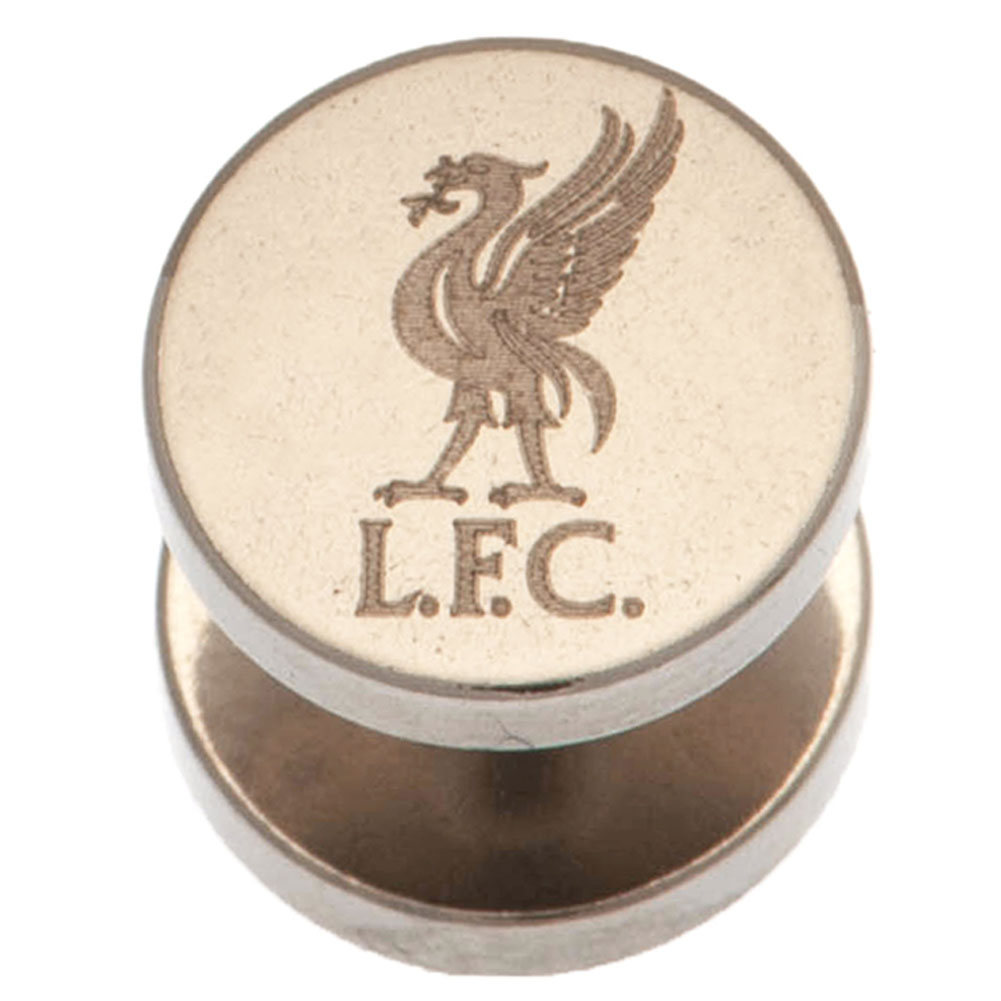 Liverpool FC stainless steel stud earring with a laser printed LFC Liverbird crest