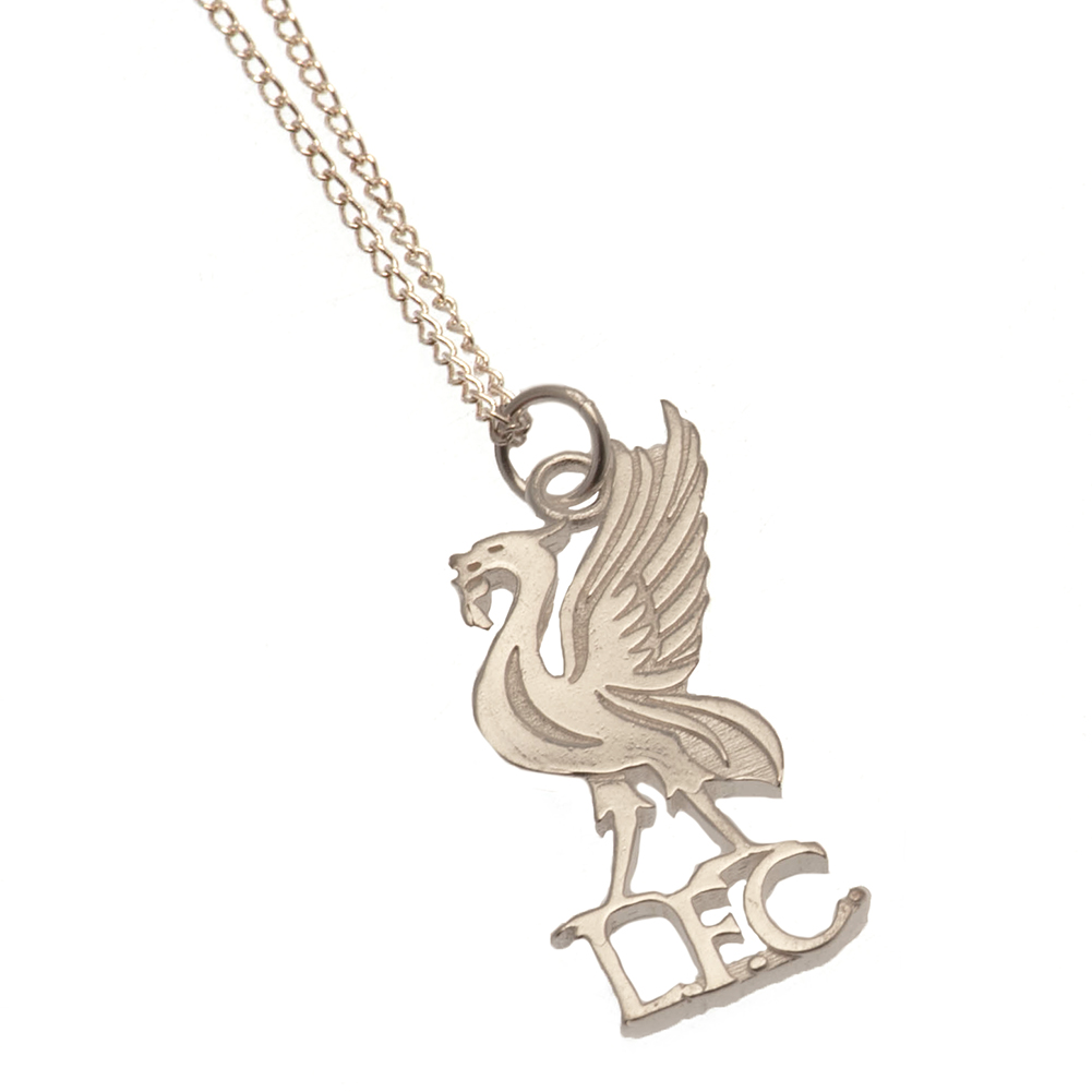 Liverpool FC sterling silver Liverbird crest pendant on a chain necklace with a lobster clasp