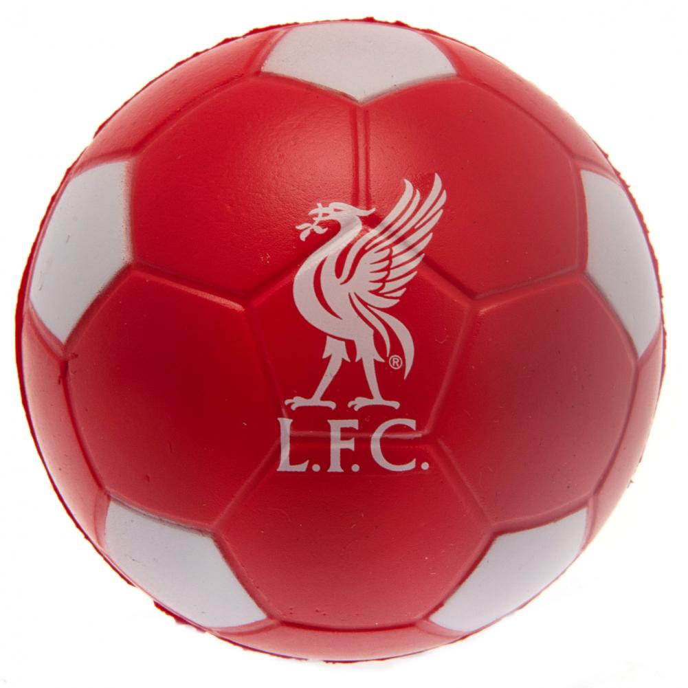 Red and white Liverpool FC football design stress ball printed with a white Liverpool crest